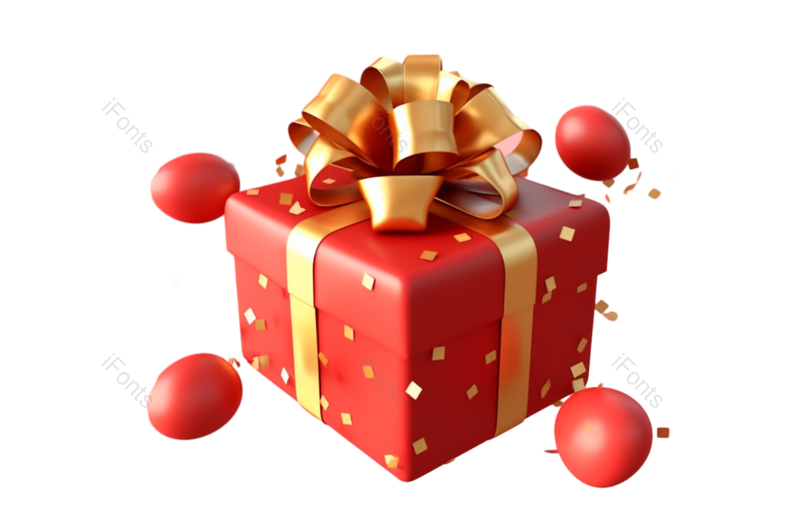 618图片,卡通元素,立体PNG,礼盒免抠素材